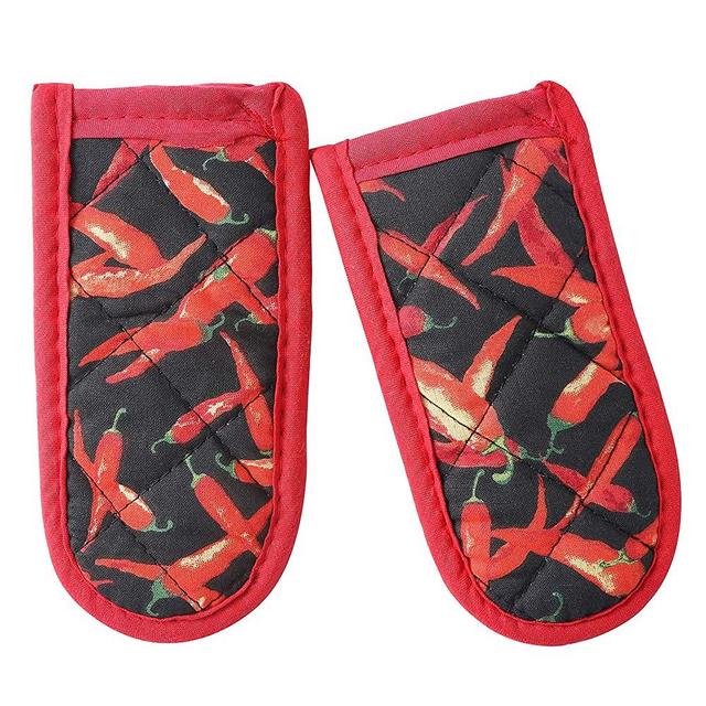 Cast Iron Skillet Handle Covers,Pot Handle Covers Heat Resistant,Pot Holders for Kitchen Heat Resistant,Machine Washable Handle Mitts,2 PCS(Red Pepper)