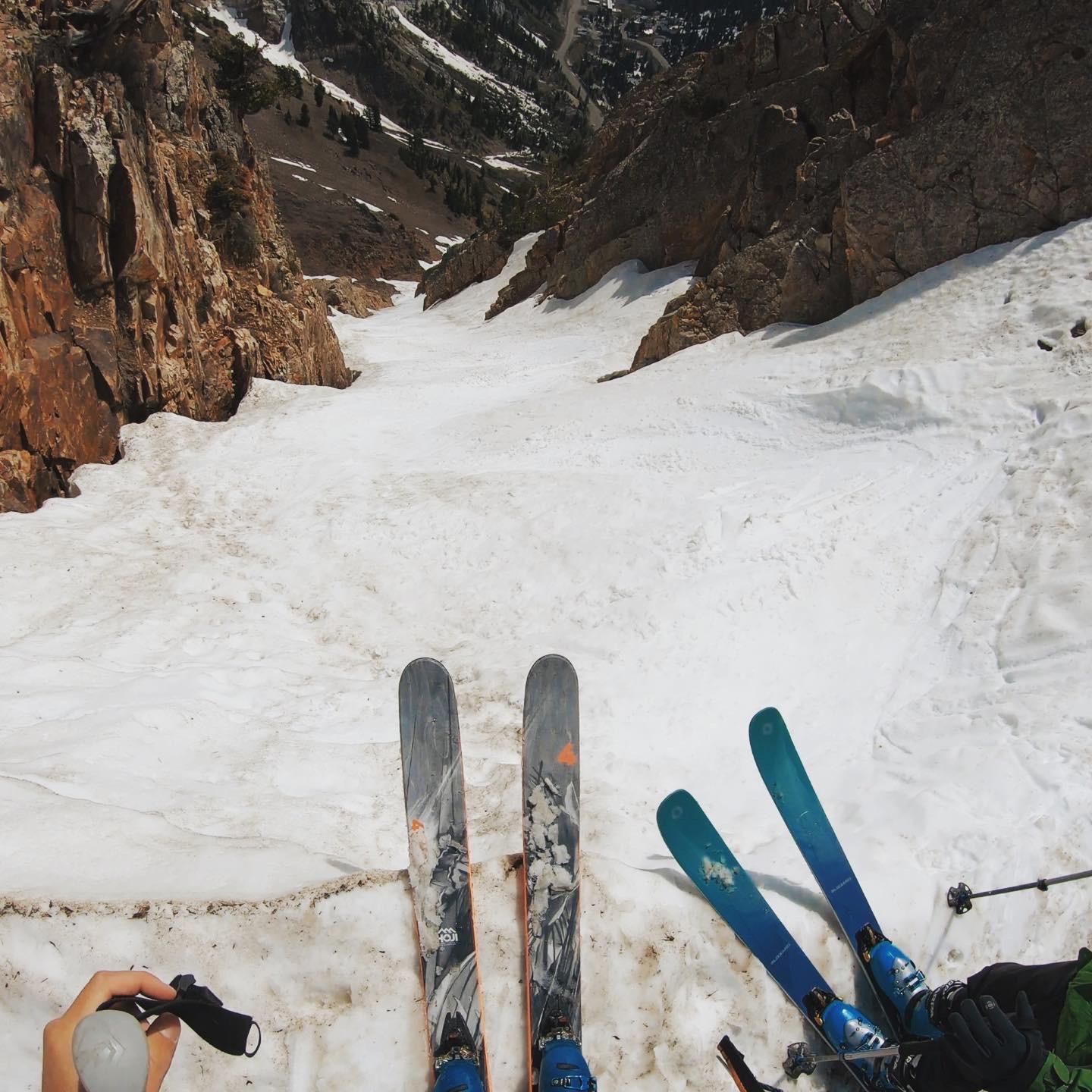 Tori's first ski down Suicide Chute