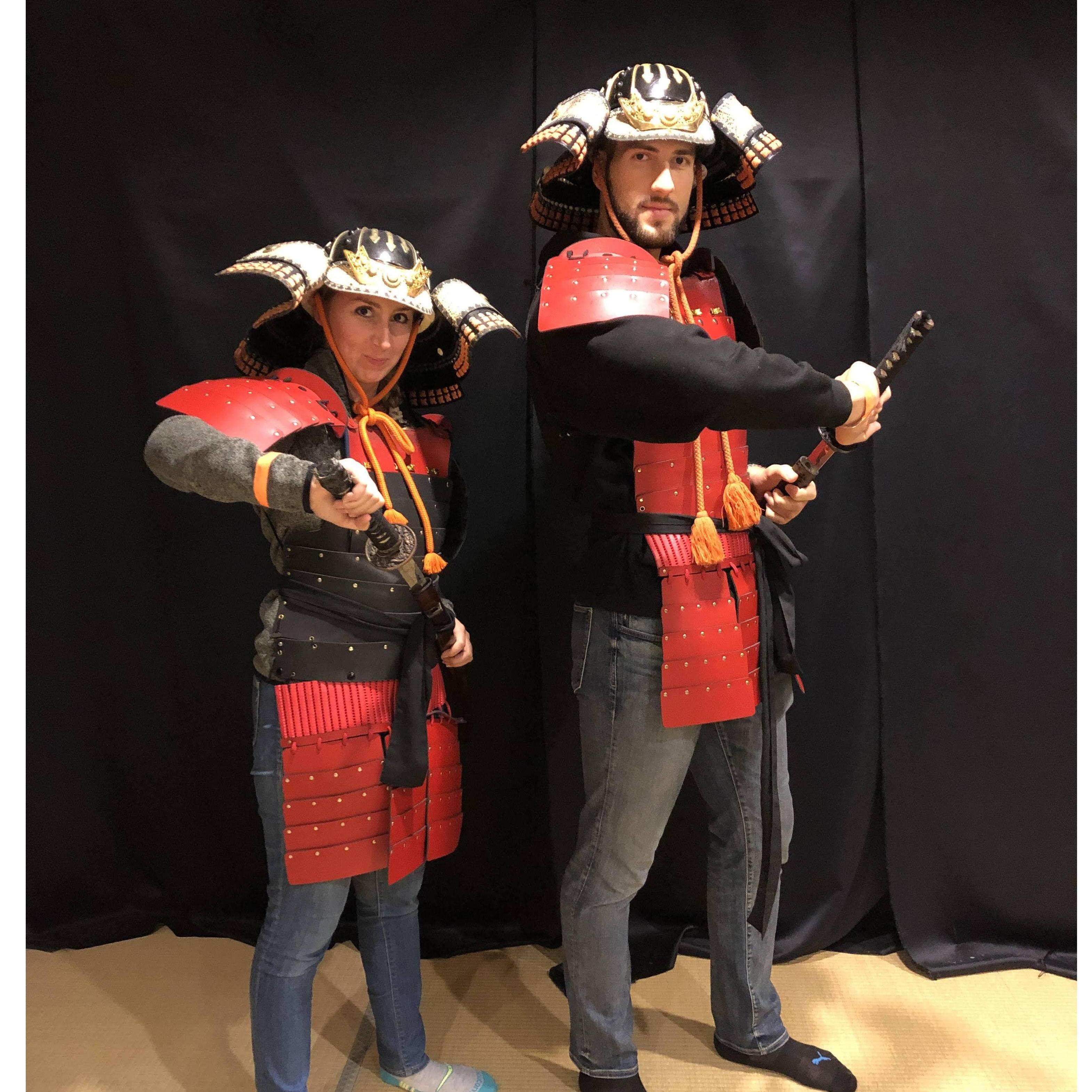 One of us felt a little bit too natural with a samurai sword... Kyoto, Japan. Oct 2019
