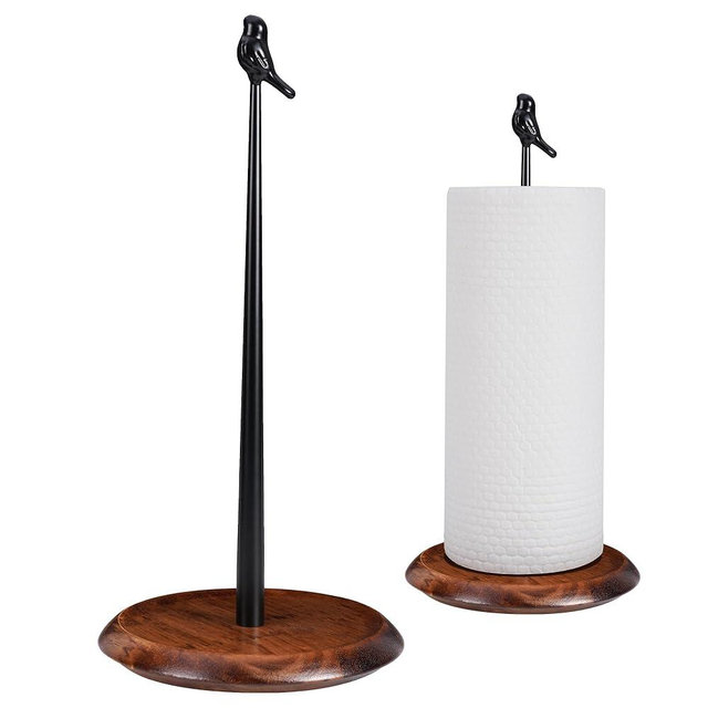 JMBTLUS Wooden Paper Towel Holder, Stylish Bird Shaped Vintage Paper Towel Holder for Table, Kitchen Dining Table Decor
