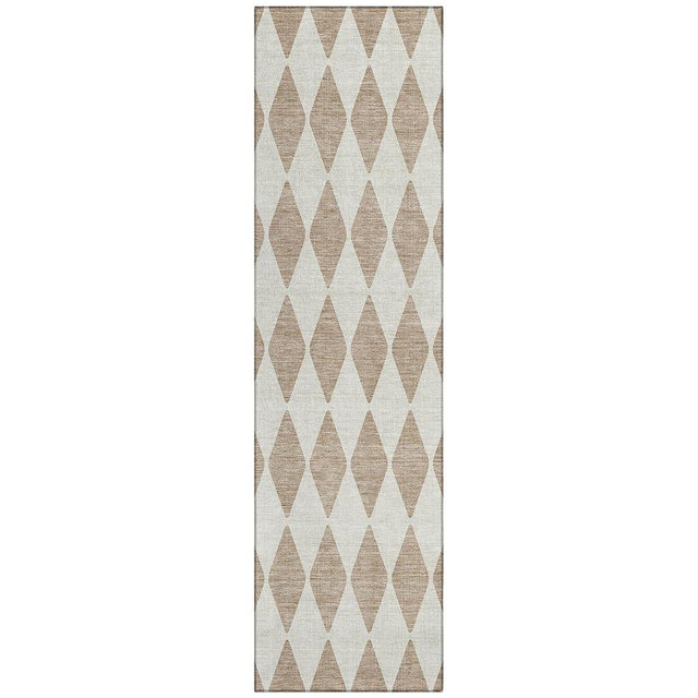 Addison Rugs Chantille ACN578 Taupe 2'3" x 7'6" Indoor Outdoor Hallway Runner Rug, Stain Resistant Washable Kitchen Area Carpet for Bathroom, Laundry and Bedroom Rug