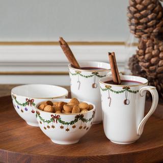 Star Fluted Christmas Mug, Set of 2