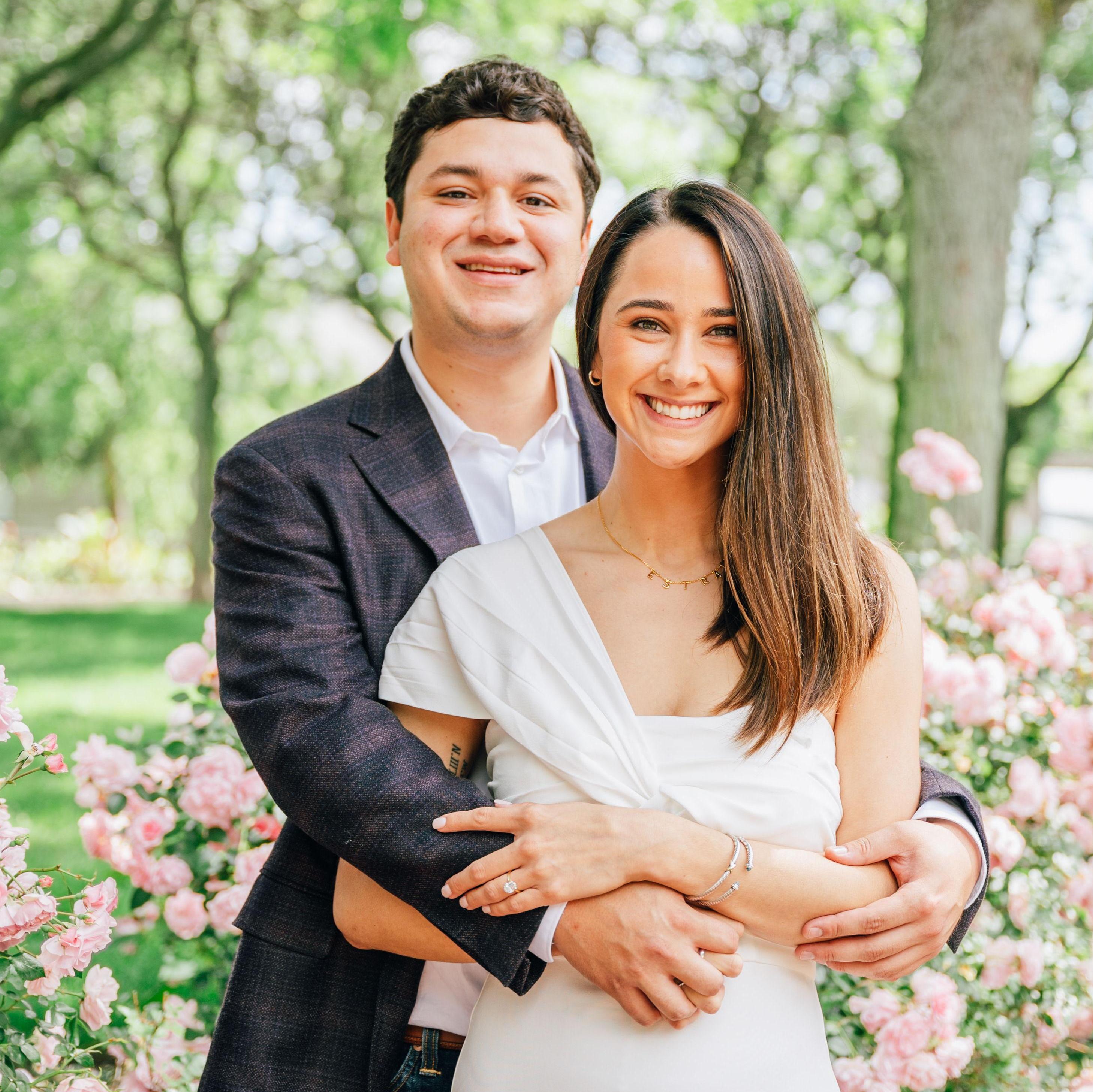 June 25, 2023 - Hector and McKenna celebrate their proposal in Boston, MA.