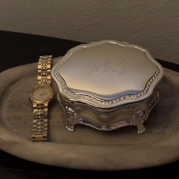 Engraved Silver Plated 3" Jewelry Box