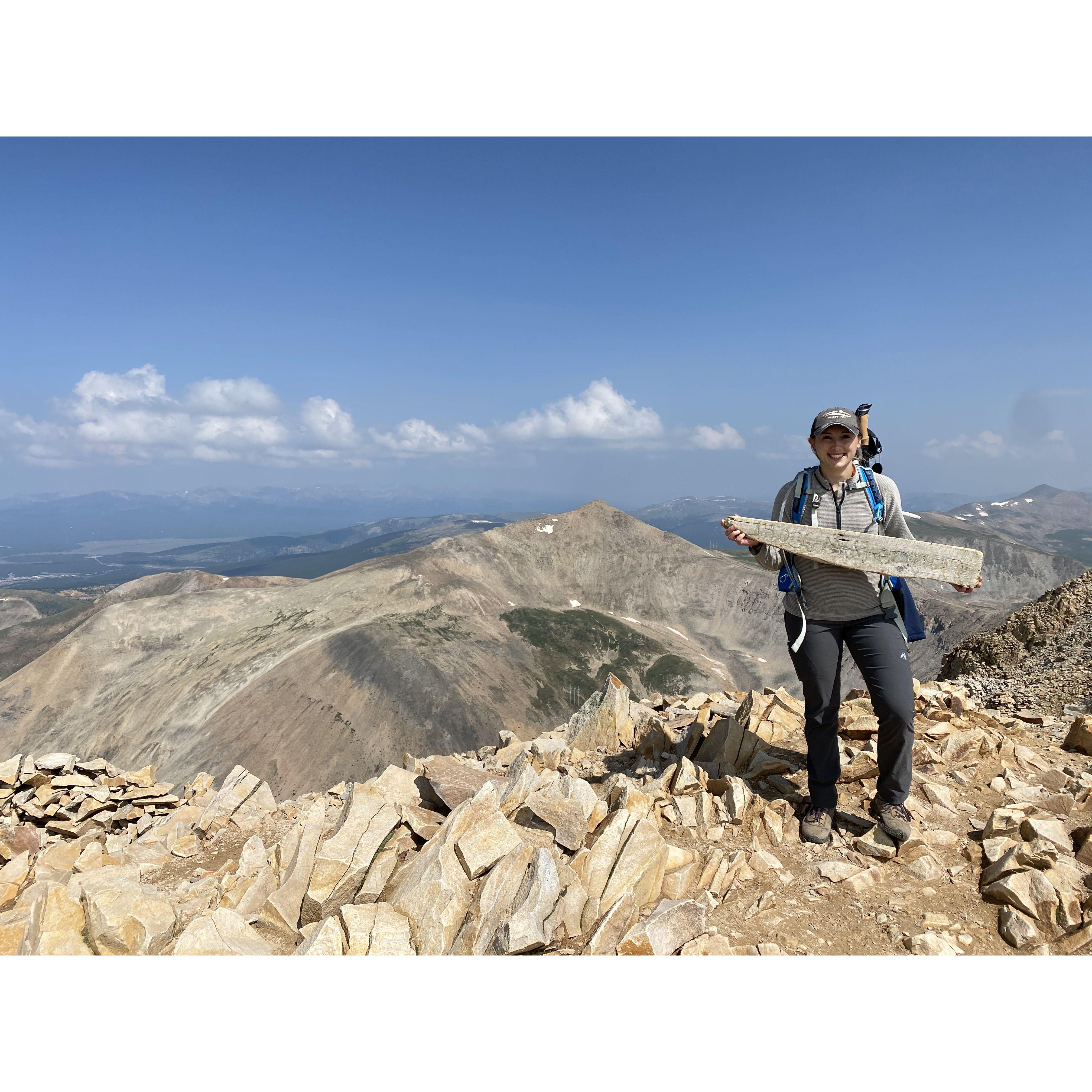One of Anne's favorite activities: hiking 14ers!