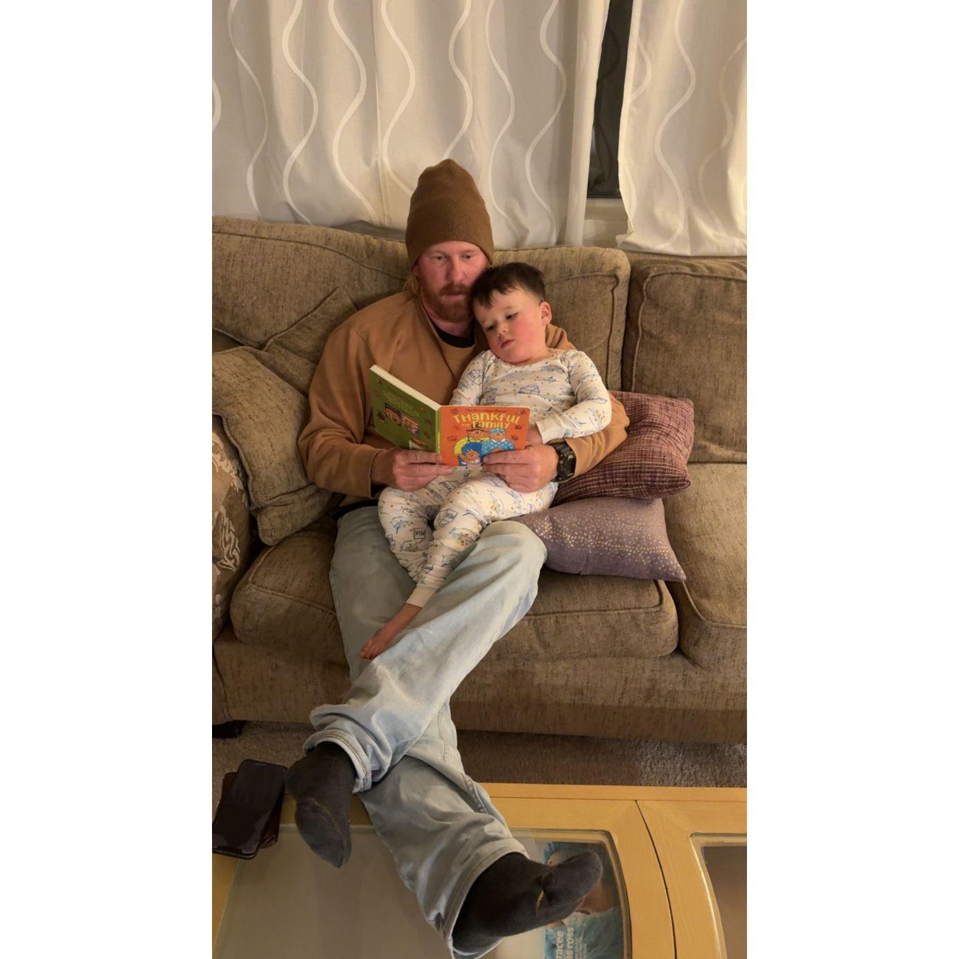 "Uncle Pap" & Fitz reading books
