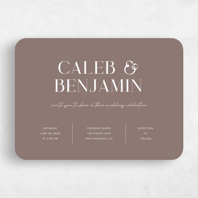 Brown Rounded Wedding Invitation - Latona Landscape