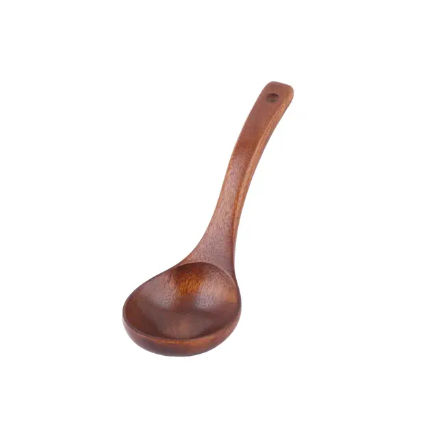 Unique Bargains Home Porridge Dumplings Soup Cooking Mixing Spoon Brown 1 Pc