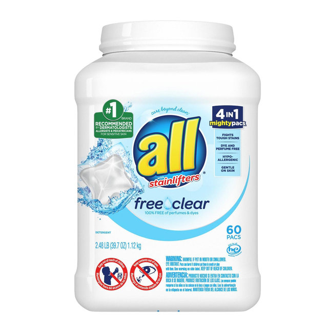 all Mighty Free Clear For Sensitive Skin Laundry Detergent Pacs - 60ct