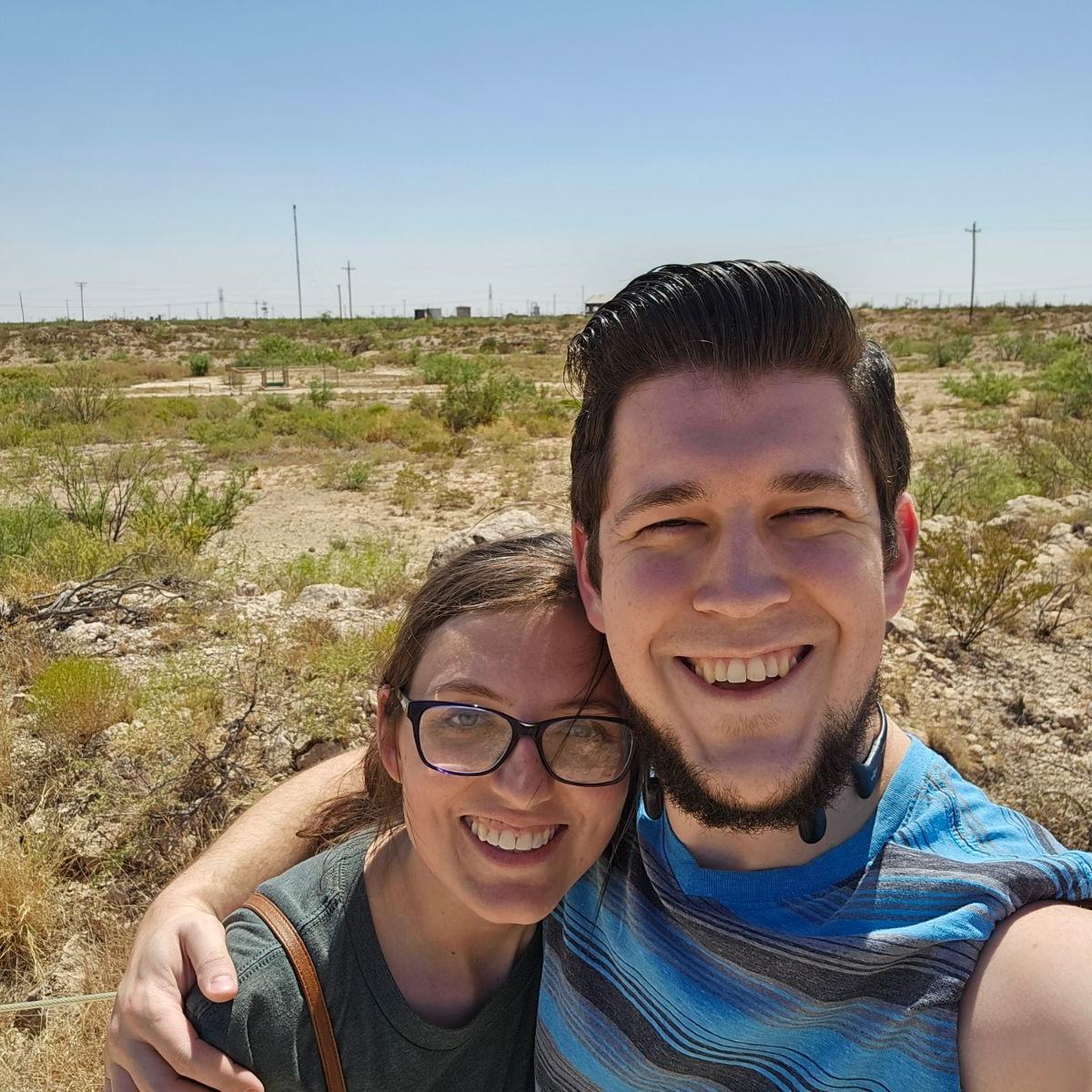Our first picture together on a trip to Fort Davis.