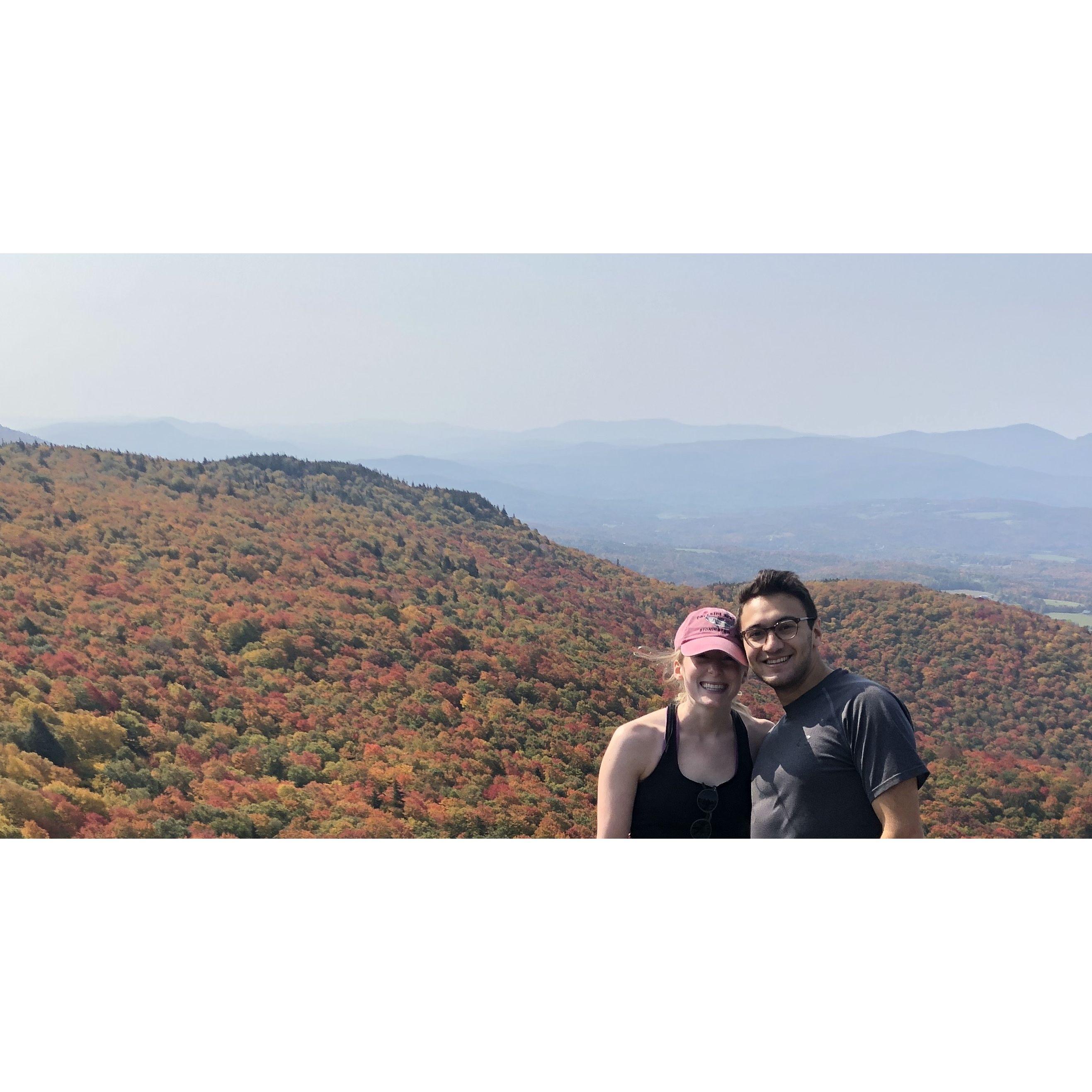One of our many hikes up Stowe Pinnacle - the same location Aaron proposed to Julia!