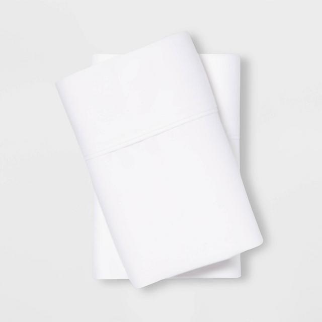 Standard 500 Thread Count Tri-Ease Solid Pillowcase Set White - Threshold™