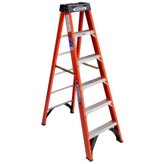 Werner 6-ft Fiberglass Type 1A - 300 lbs. Capacity Step Ladder