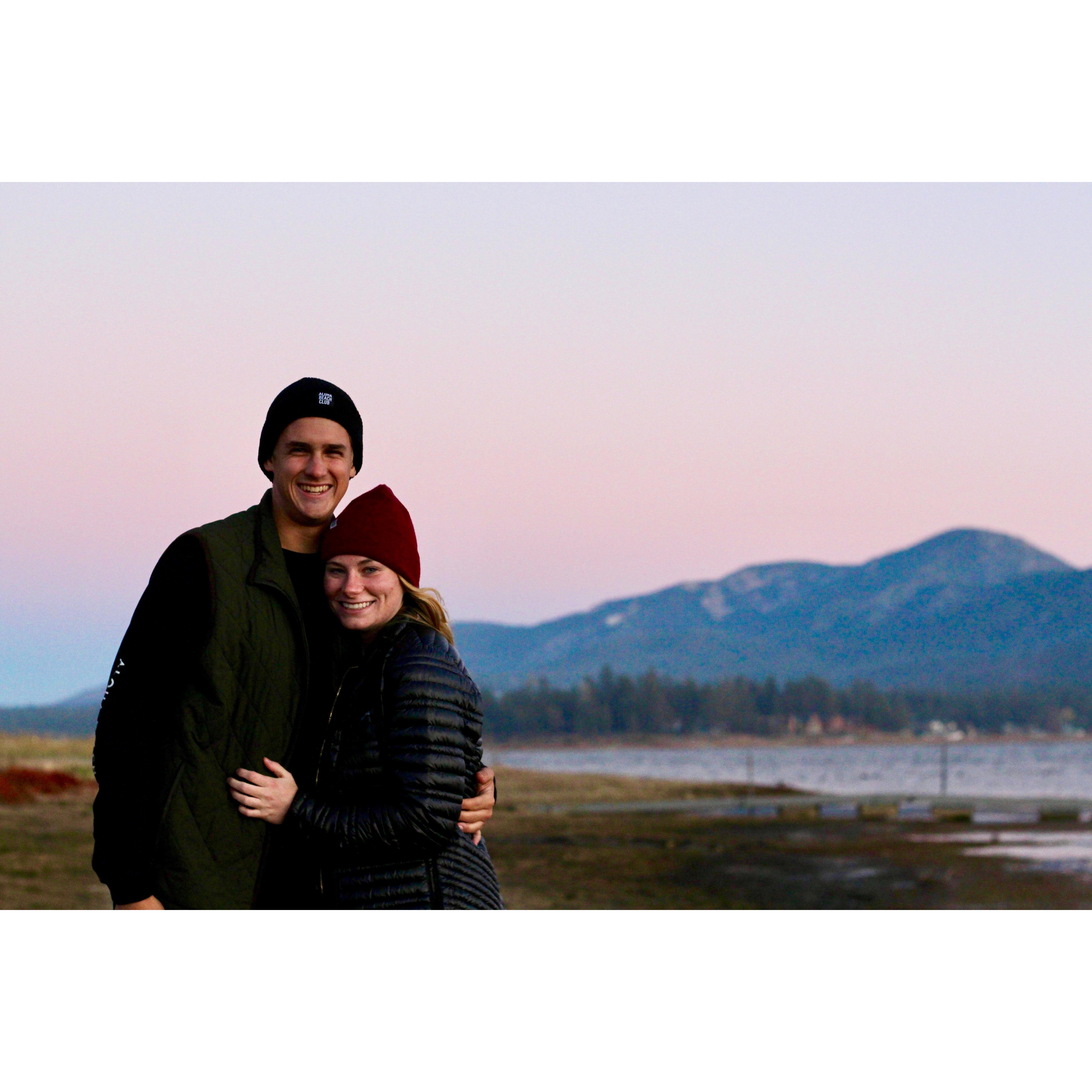 camping in big bear, california.