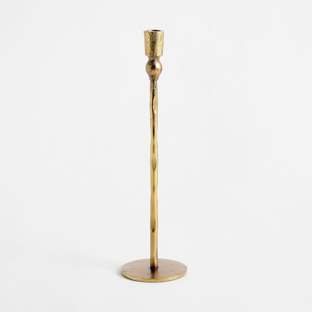 Poconos Hammered Taper Holders: Brass: Large