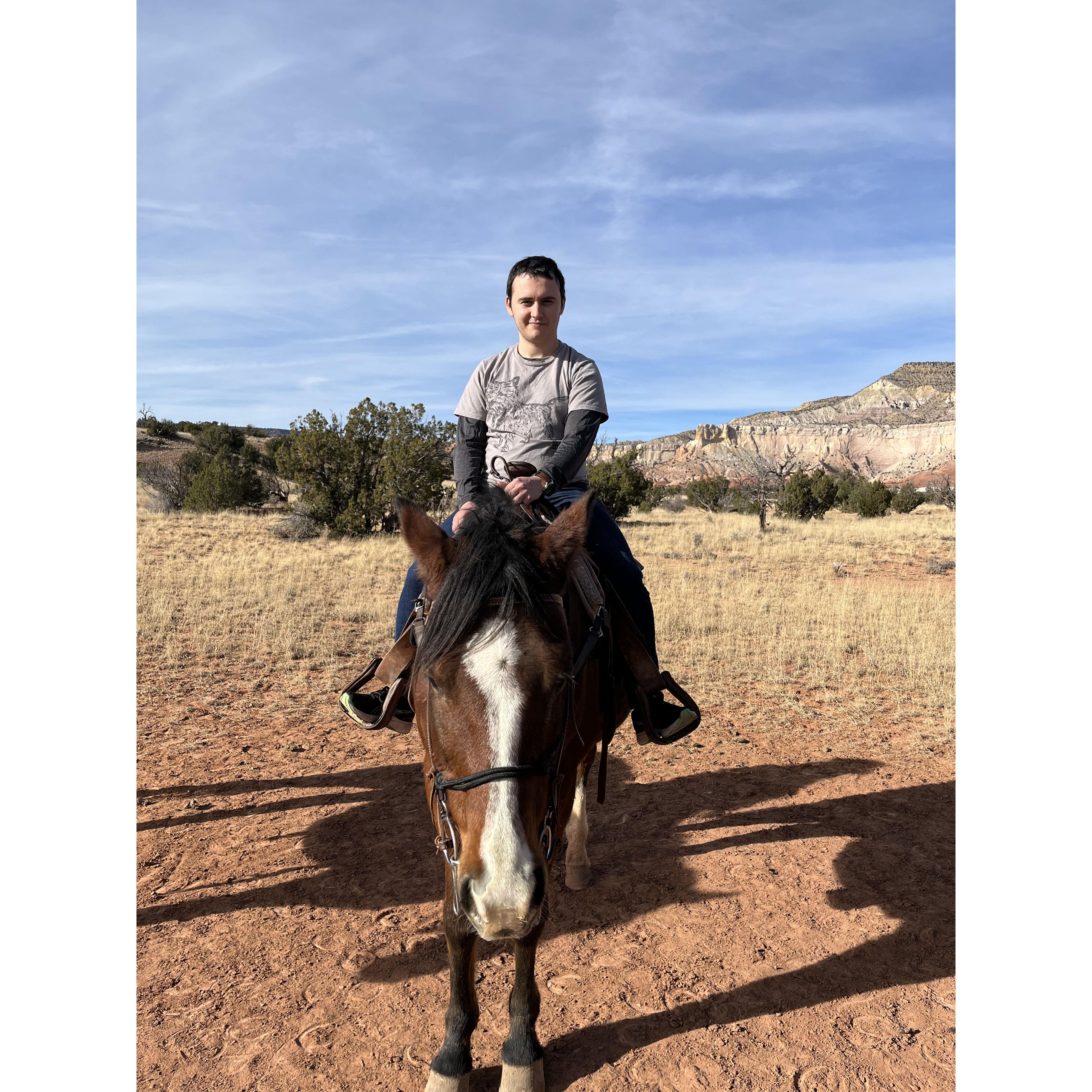 Managed to get Will on a horse! Ghost Ranch-November 2022