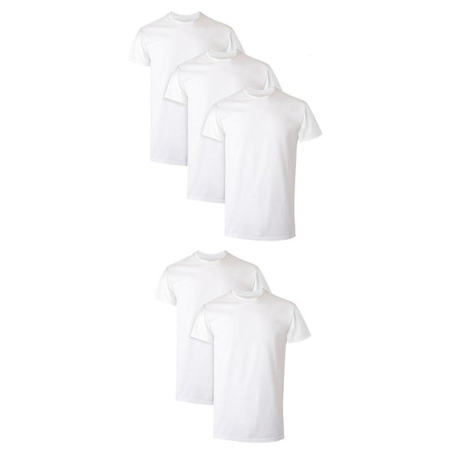 Hanes Men's Performance Undershirt, X-Temp Moisture-Wicking Crewneck, White 5-Pack