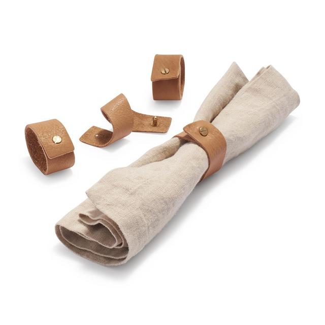 Leather Napkin Rings, Set of 4