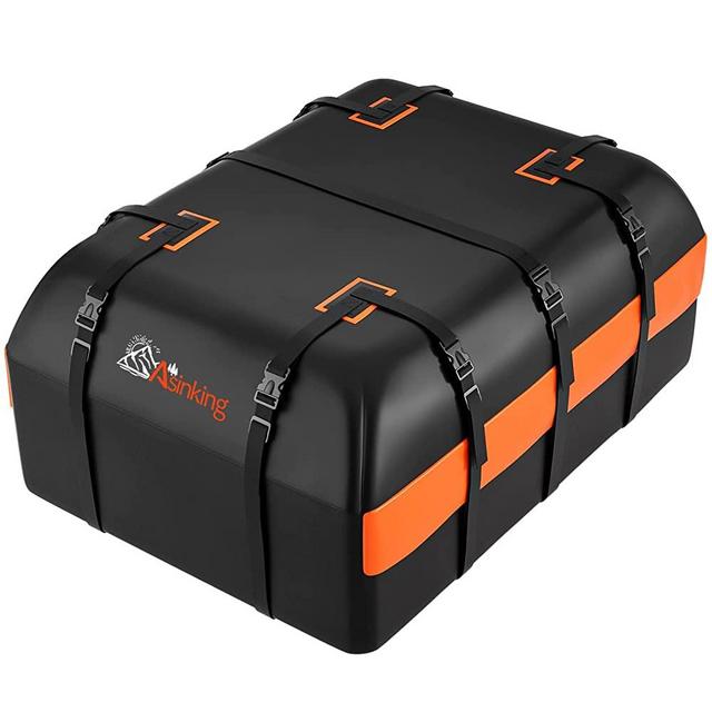 Car Rooftop Cargo Carrier Bag, 21 Cubic Feet 100% Waterproof Heavy Duty 840D Car Roof Bag for All Vehicle with/Without Racks - Anti-Slip Mat, 6 Door Hooks, Storage Bag, 2 Extra Straps, Luggage Lock