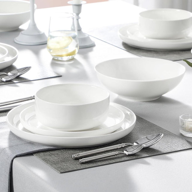 MALACASA Plates and Bowls Sets, 24 Pieces