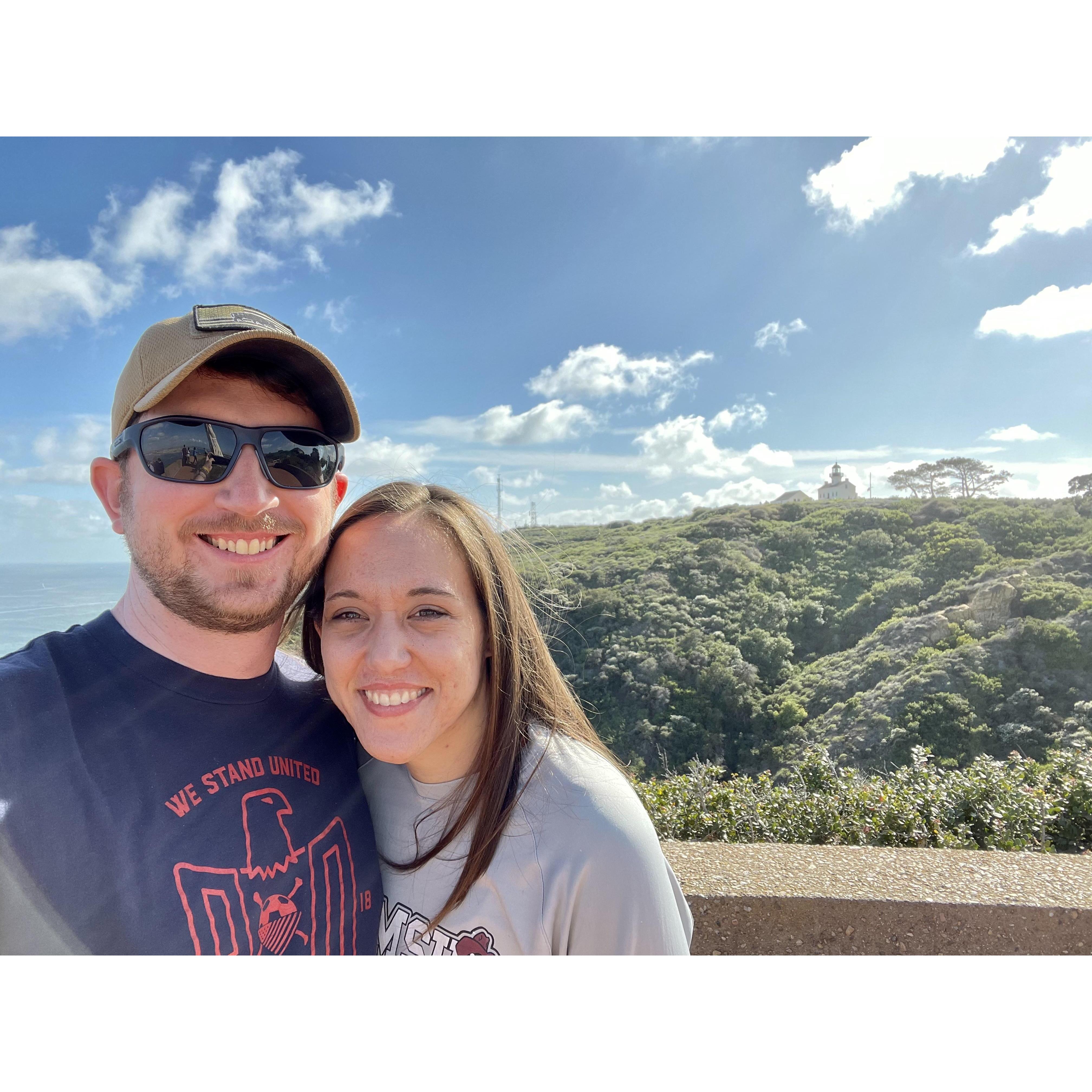 Overlooking the water at Coronado National Monument during our visit to San Diego.