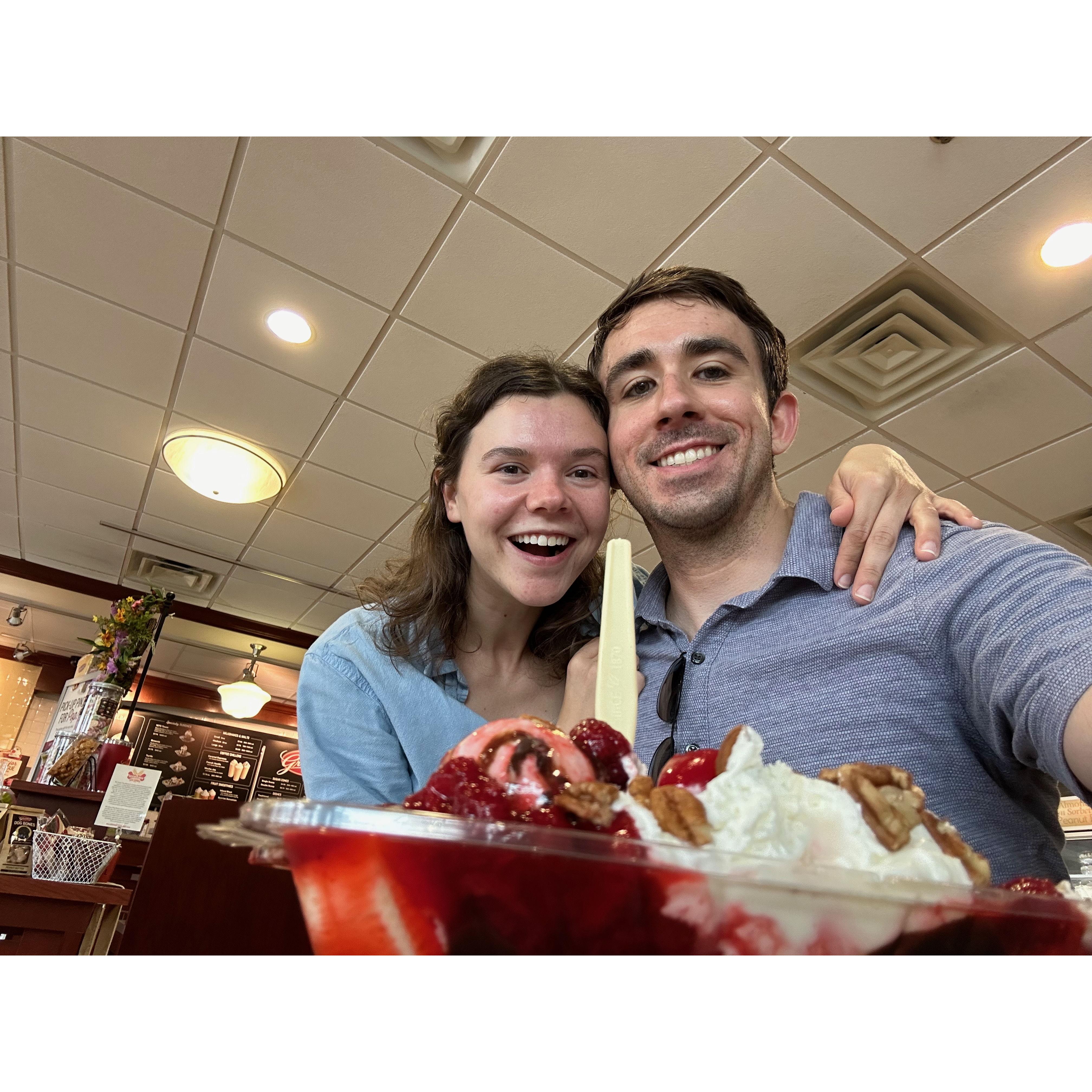 Celebrating home ownership with a banana split! May 2024