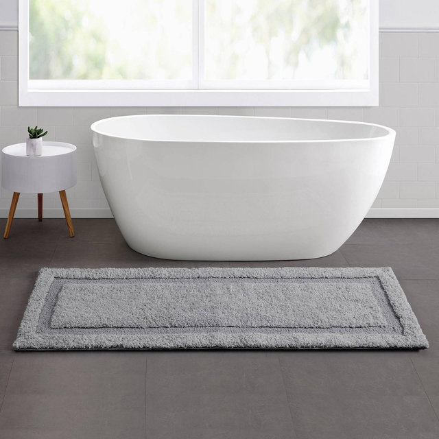 20"x60" Home Heathered Hotel Bath Rug Runner Gray - VCNY