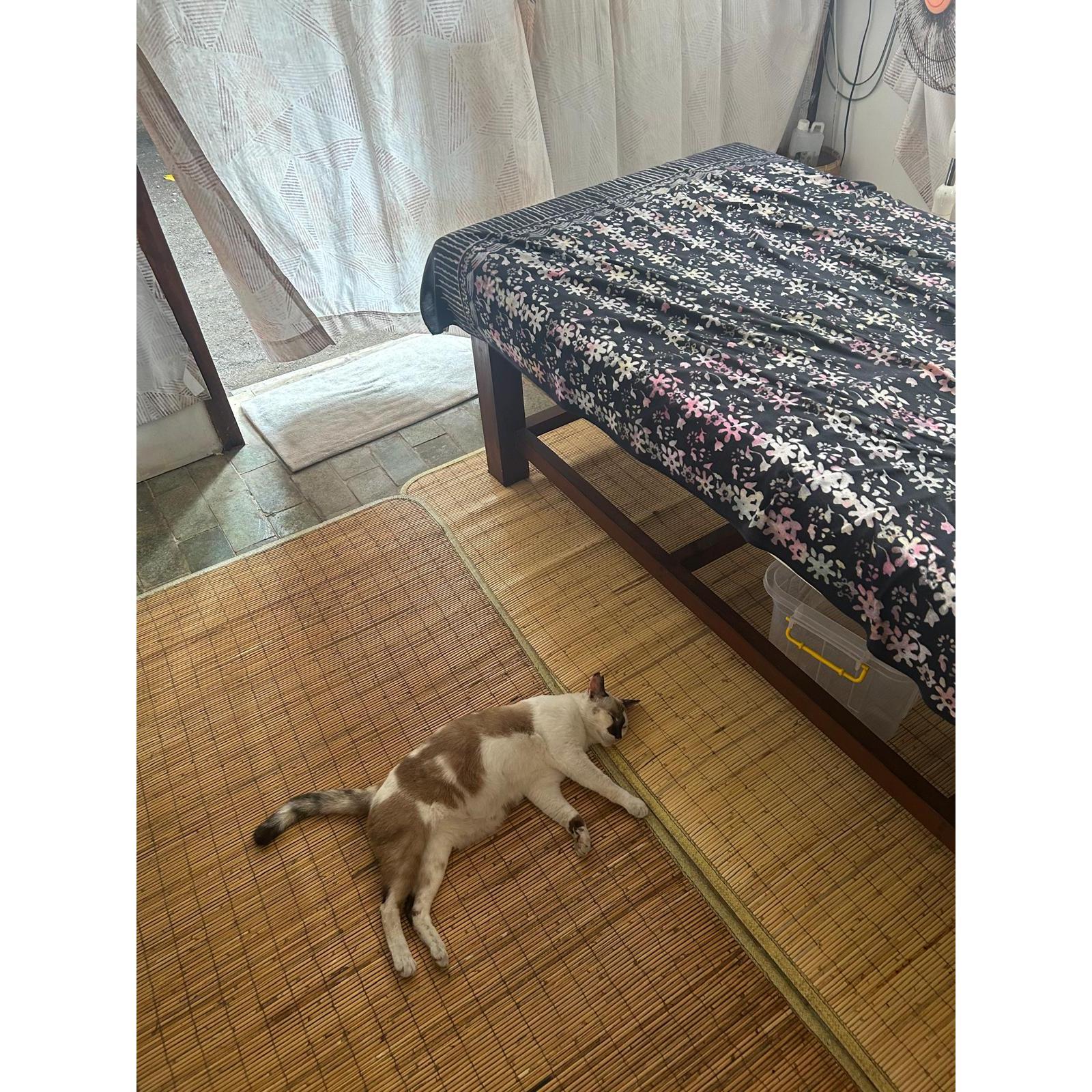 Who is more relaxed after the massage?