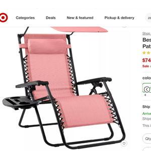 Best Choice Products Folding Zero Gravity Recliner Patio Lounge Chair w/ Canopy Shade, Headrest, Tray