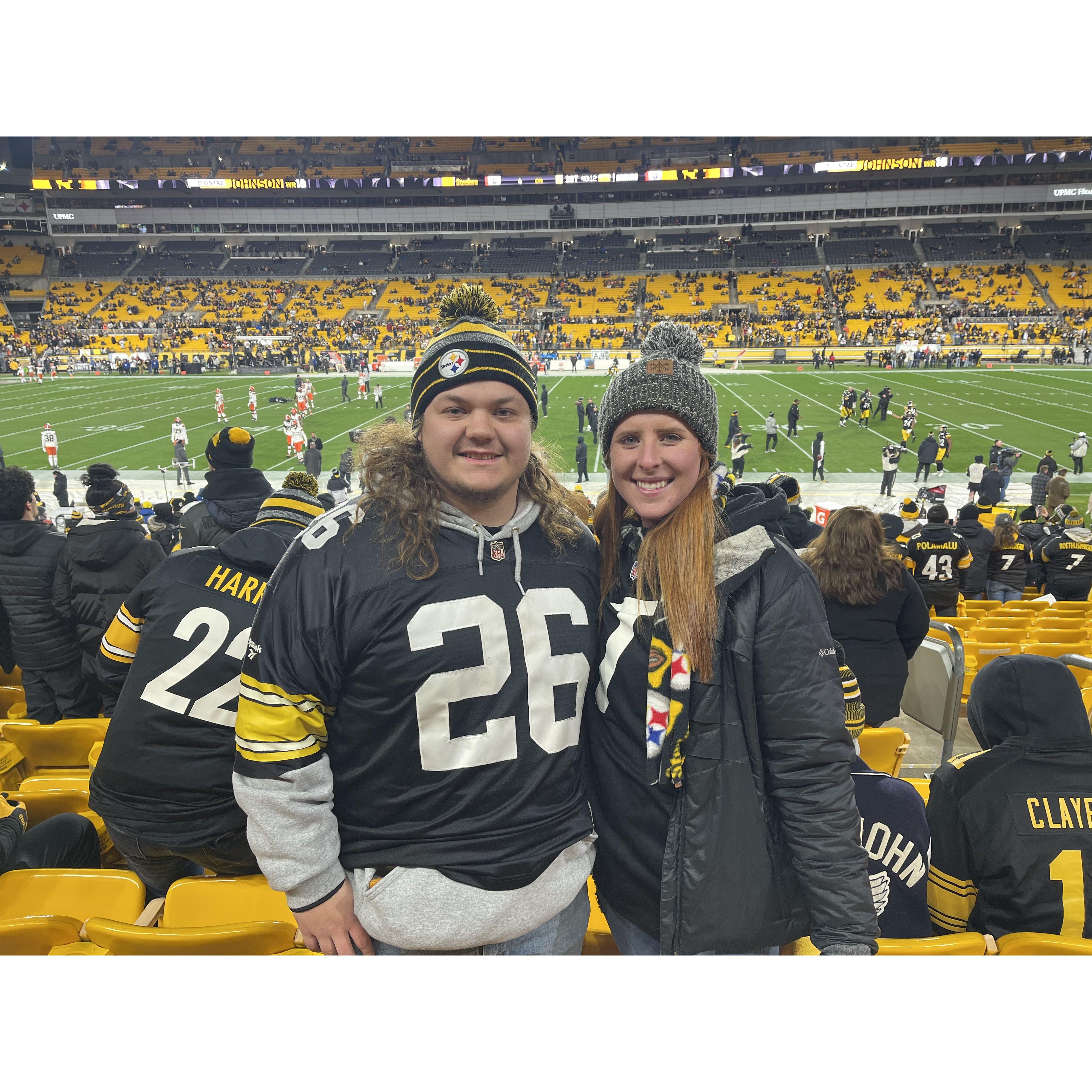 Addie's first Steeler game!