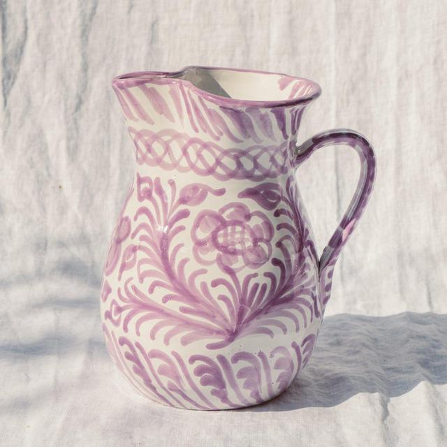 Casa Lila MEDIUM pitcher with hand painted designs