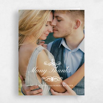 White Monogram Wedding Thank You - Malta Photo