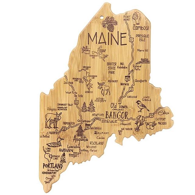 Totally Bamboo Maine State Destination Bamboo Serving and Cutting Board