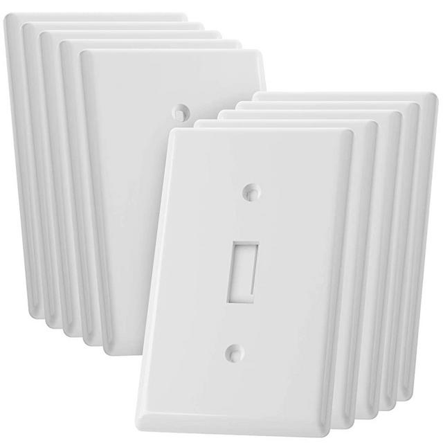 Bates- Light Switch Cover, Switch Plate Covers, Pack of 10, Single Light Switch Cover,1 Gang, White Light Switch Cover, Light Switch Plate, Switch Plates, Switch Cover Plate, Lightswitch Cover Plate