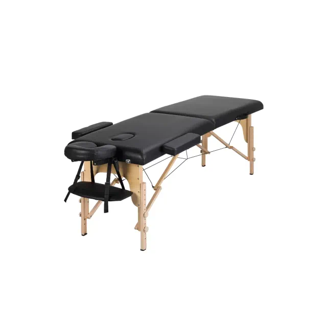 Yaheetech Adjustable Massage Bed 2 Sections Folding Massage Table Black
