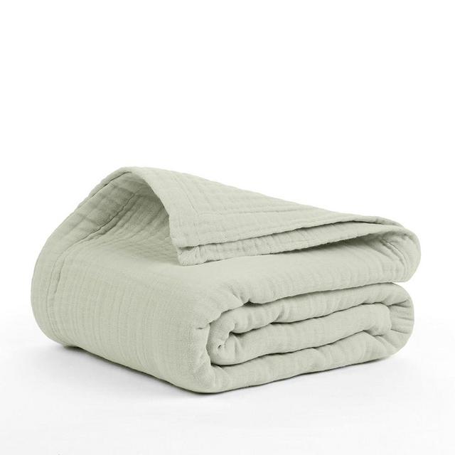 Salt Earth -100% Cotton Muslin Throw Blanket Gauze Blanket 50"X70" Throw 4 Layered for Couch, Bed, Living Room, Home, Lightweight & All Season, Blankets & Throws, Easy wash, Skin Friendly (Sea Foam)