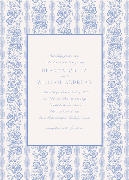 Ariadne Classic | Dark Pastel Blue | Zola Wedding Invitations