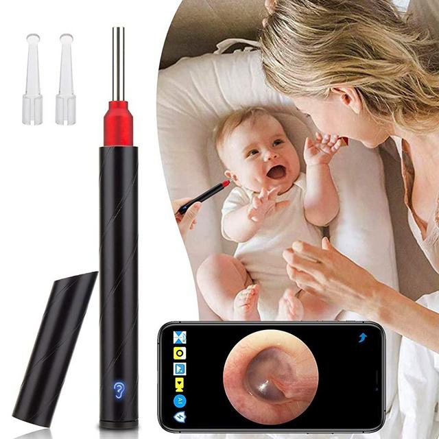 Ear Wax Remover,Wireless Otoscope Earwax Removal Tool 1080P HD WiFi Ear Endoscope with LED Light,3.5mm Visual Ear Scope Camera Safe Ear Pick Ear Cleaning Endocsope Kit for Adults Kids & Pets