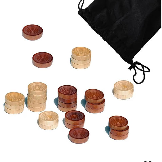 Wooden Checkers Pieces