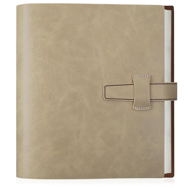 Artmag Photo Album 4x6 200 Photos, Thick Leather Cover Picture Album with 30 PCS Kraft Writing Paper Holds 200 Horizontal Photos for Family Wedding Anniversary (Beige)
