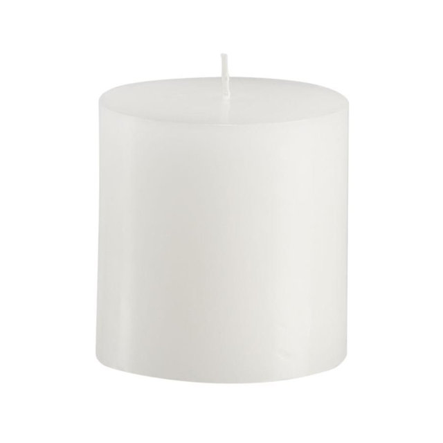 Unscented Pillar Candles, White - 3 x 3