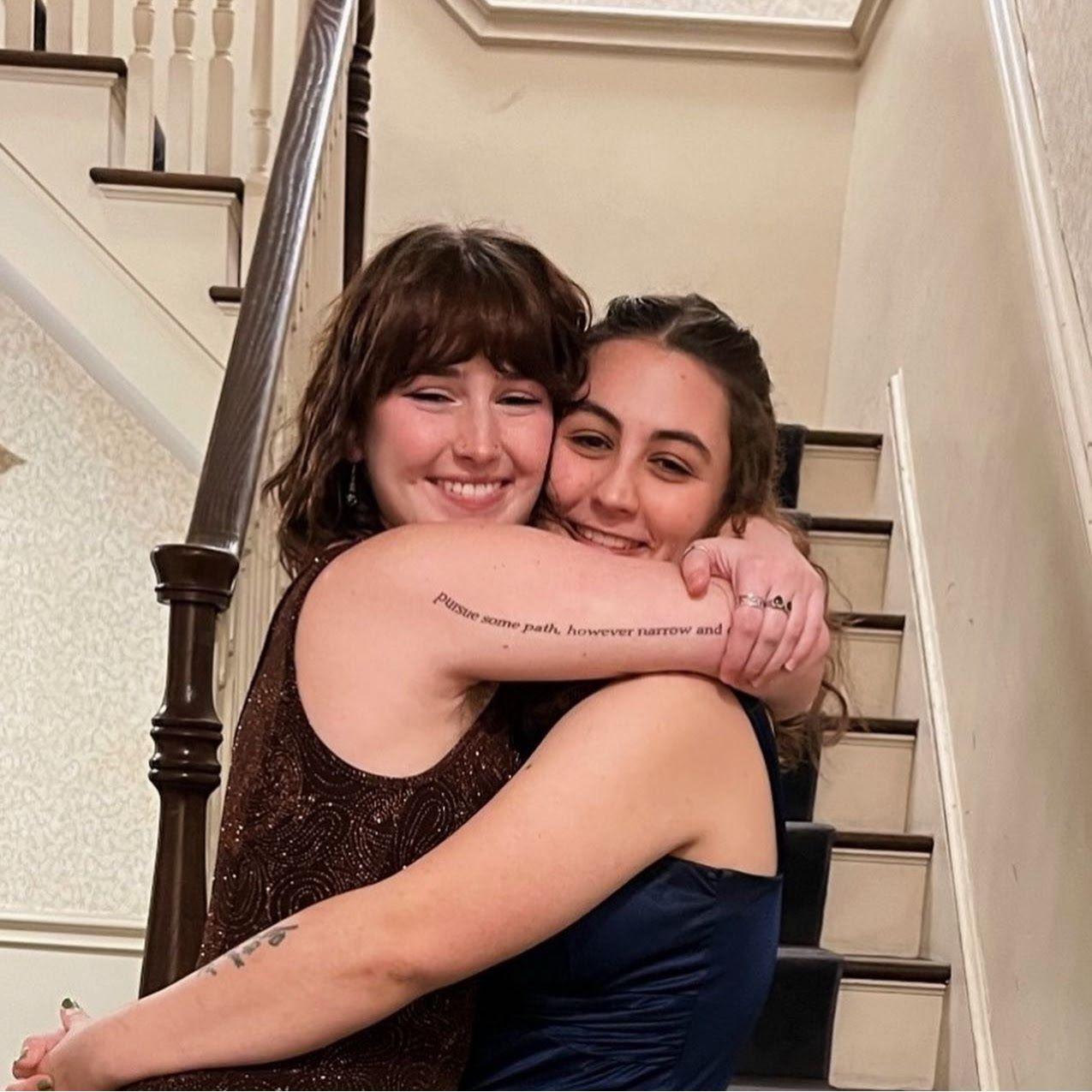 Lauren and Rosie before BU Women's Rugby Prom in December 2021.