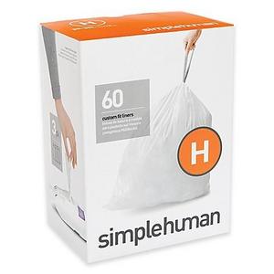 simplehuman® Code H 60-Pack 30-35-Liters Custom-Fit Liners in White