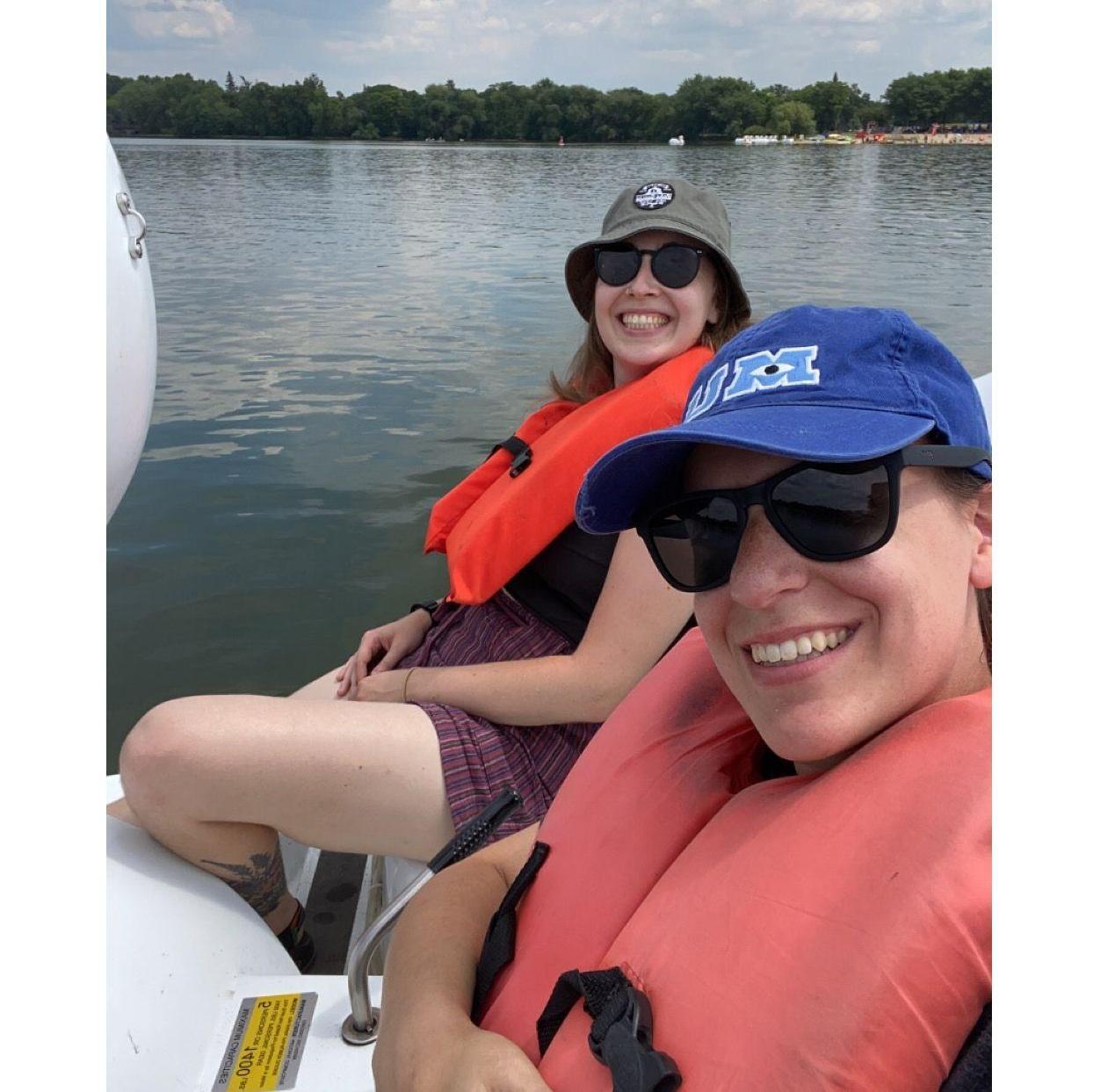 We took a last minute trip this past summer to Minnesota and paddled around on one of the 10,000 lakes. Unfortunately, this picture is not wide enough for you to see the swan shaped boat we’re in.