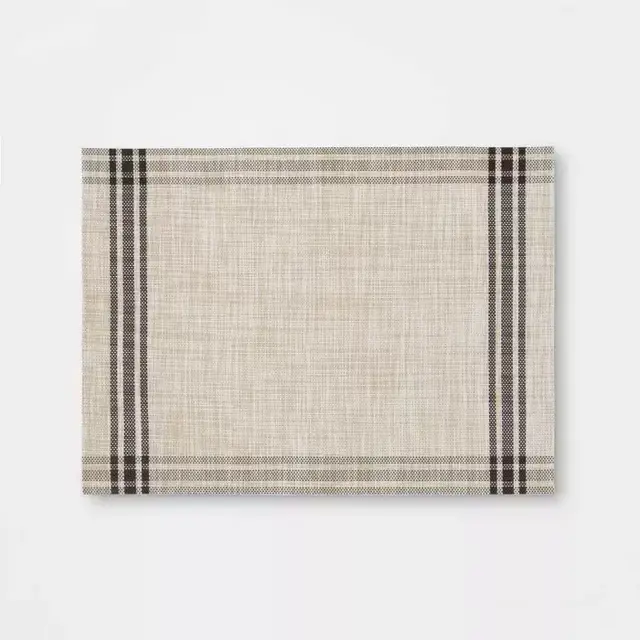 Plaid Border Placemat Brown - Threshold™