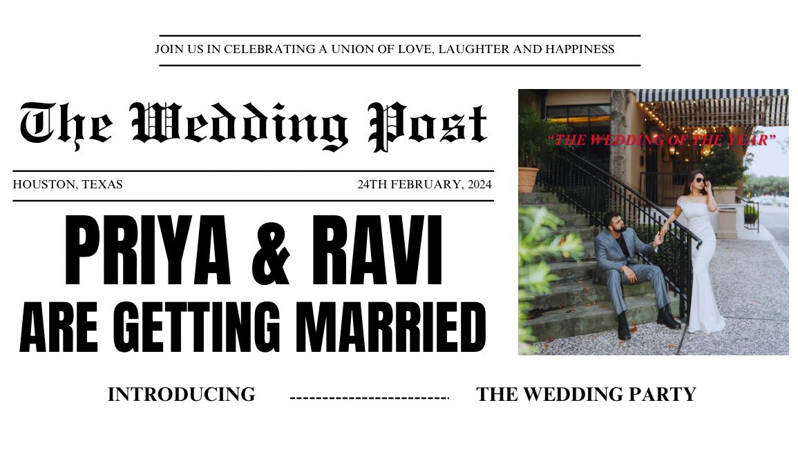 The Wedding Website of Priya Kumar and Ravi Prasad