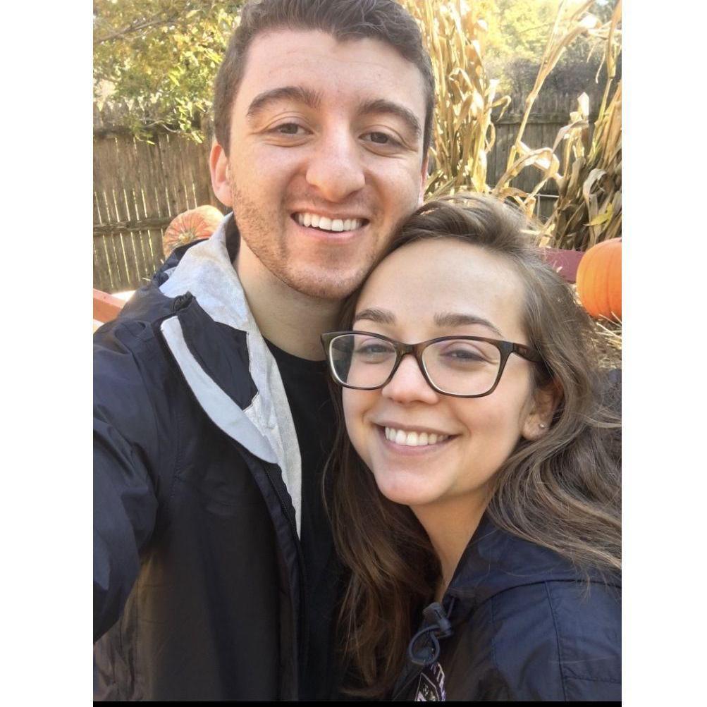 One of our first dates ever, pumpkin patch and then carving.