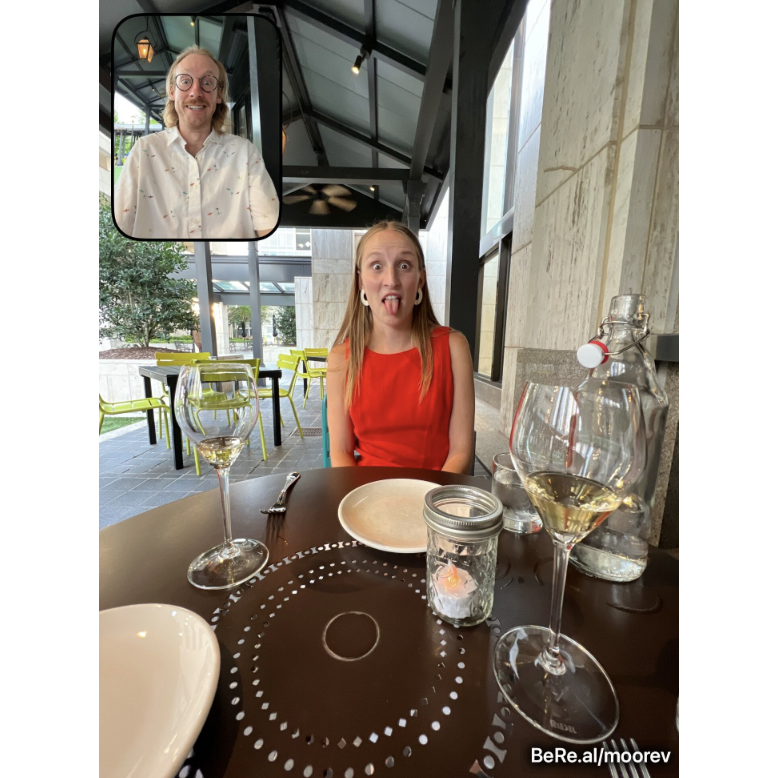 BeReal of our 1 year anniversary! At this dinner, we chatted about how easy my transition to Atlanta had been - a step I wanted to see through before we made any marriage plans.