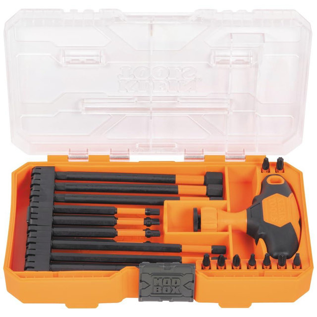 Klein Tools 33804 ProFlex Impact-Rated Interchangeable Ratcheting T-Handle Set, Torsion Zone, Magnetic Bit Holder, SAE, Metric, TORX