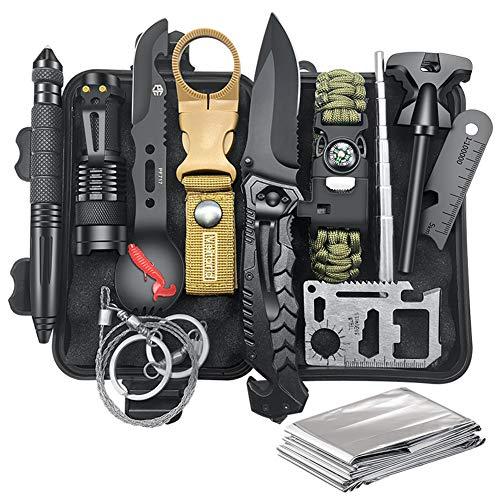 Gifts for Men Dad Husband, Survival Kit 12 in 1, Fishing Hunting Birthday Gifts Ideas for Him Boyfriend Teen Boy, Cool Gadget Christmas Stocking Stuffer, Survival Gear, Emergency Camping Hiking Gear